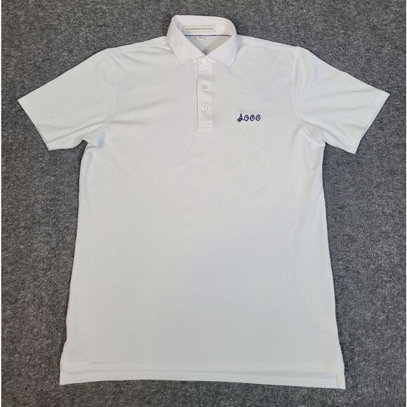 Holderness & Bourne The Macdonald Men's Golf Tennis Polo Size M White AOCC Print - Picture 1 of 12